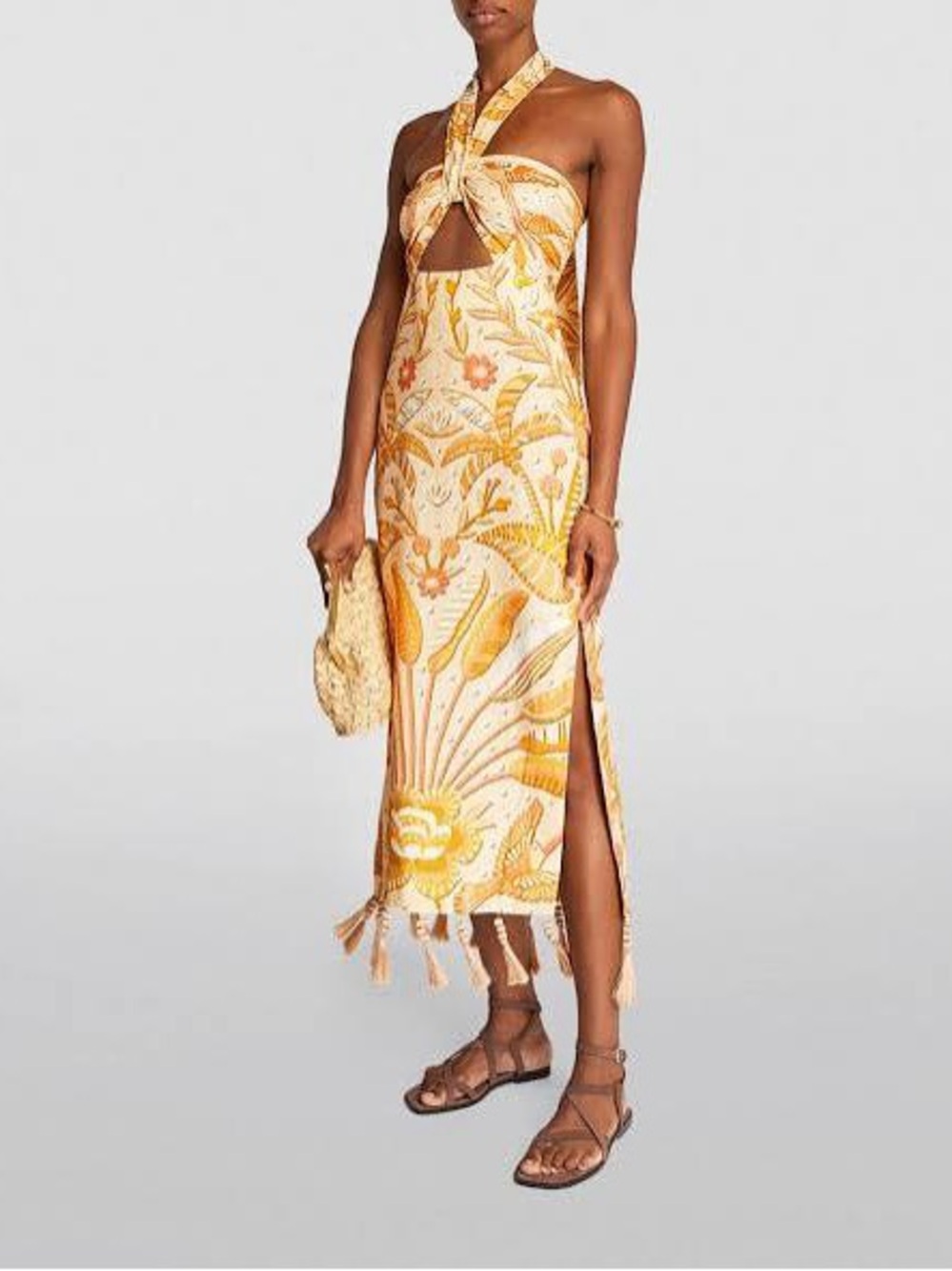 Farm Rio Sand Jungle Chic Midi Dress NWT - Picture 2 of 9